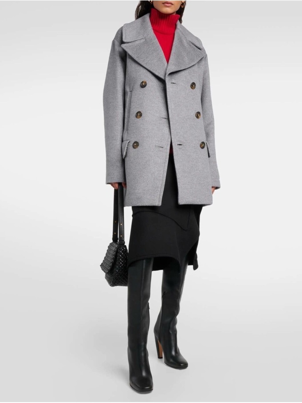 THE FRANKIE SHOP: Sportmax Martora oversized virgin wool peacoat